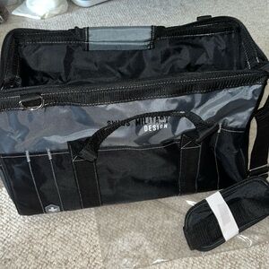 Swiss Military Multi-Pocket Tool Bag Satchel 16” Black handles shoulder strap